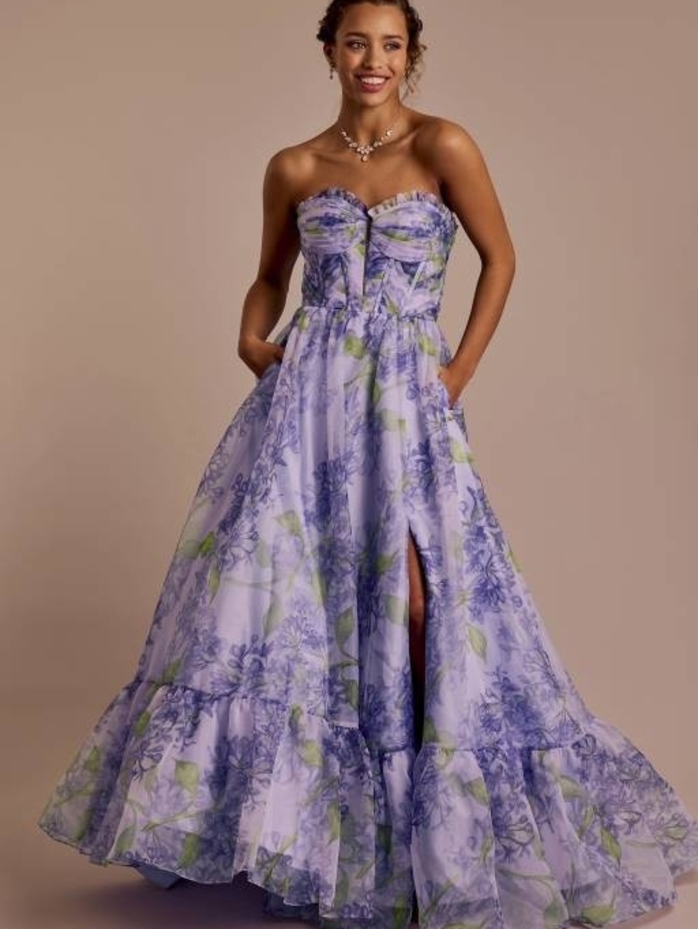 Floral Lavendar Ball Gown